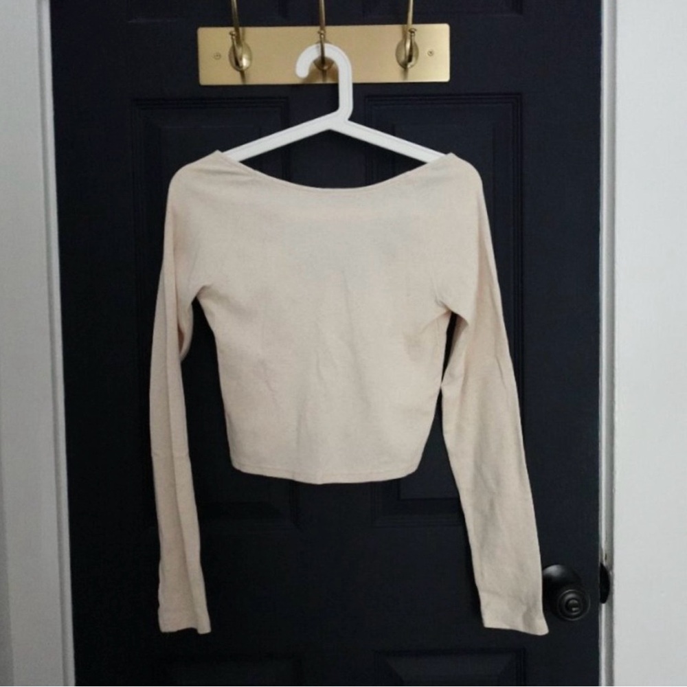 Aerie Back Scoop Cutout Long Sleeve Crop Tee New S